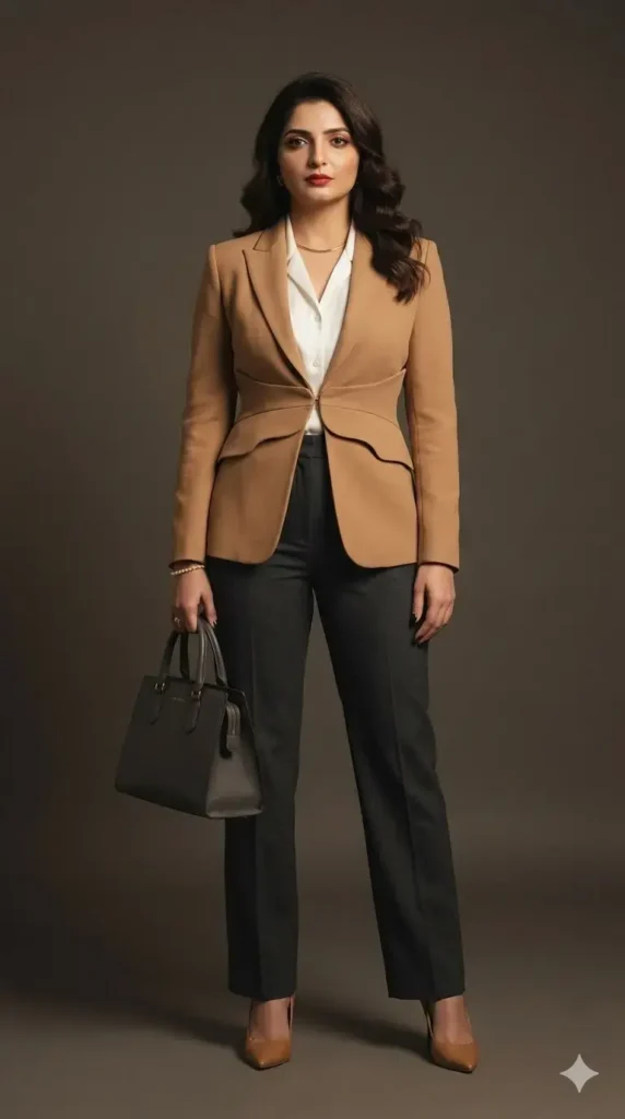 21+ Corporate Attire Women Outfits That Make Office Style Look Powerful and Chic 13 Halo Waist Blazer Women Corporate Power Looks