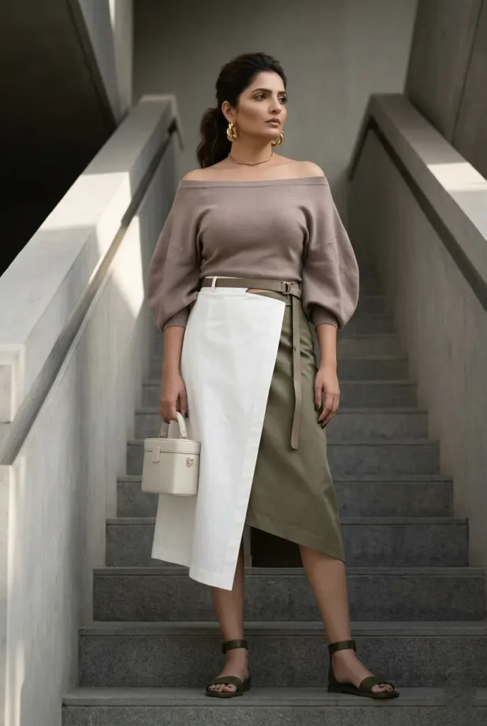 21+ Casual Summer Outfits for Women You’ll Want to Wear Every Day 12 Asymmetric Wrap Skirt Set