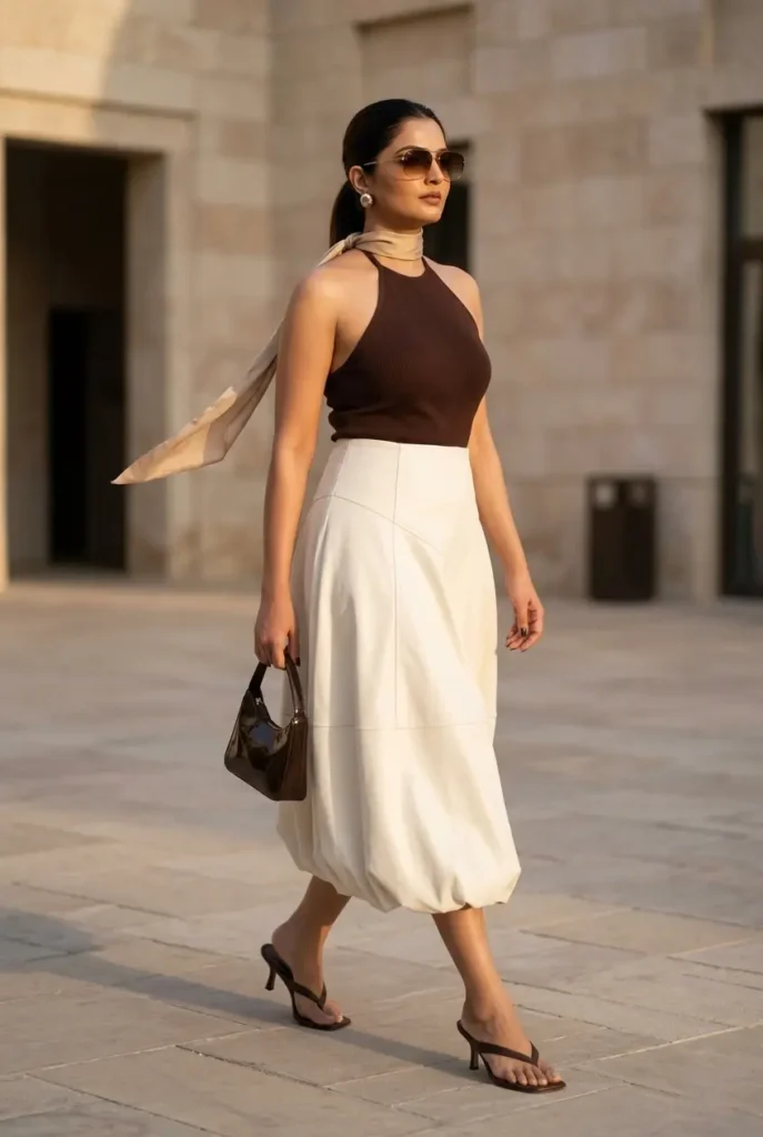 21+ Casual Summer Outfits for Women You’ll Want to Wear Every Day 13 Bubble Hem Halter Set