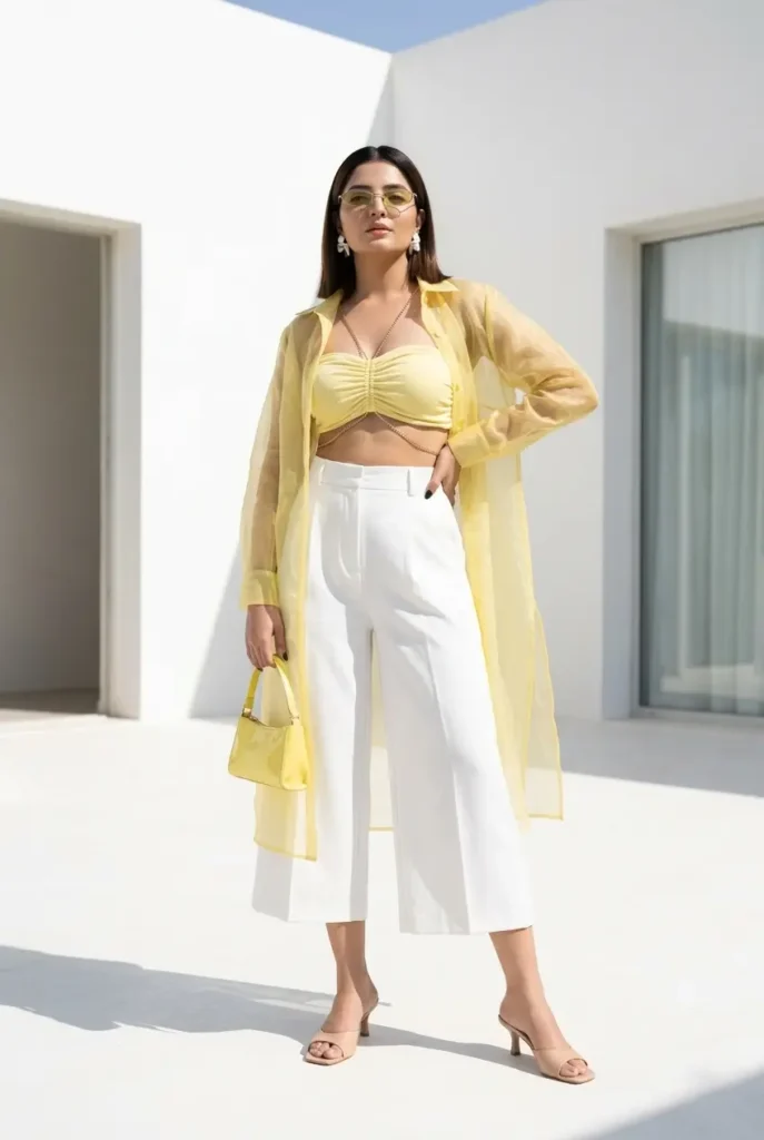 21+ Casual Summer Outfits for Women You’ll Want to Wear Every Day 11 Citrus Organza Culotte Set