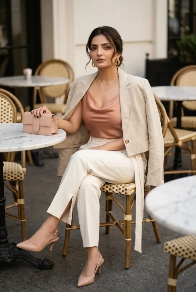 21+ Casual Summer Outfits for Women You’ll Want to Wear Every Day 18 Cowl Satin Wrap Trousers