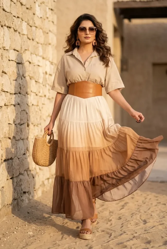 21+ Casual Summer Outfits for Women You’ll Want to Wear Every Day 8 Ombre Desert Flow Skirt