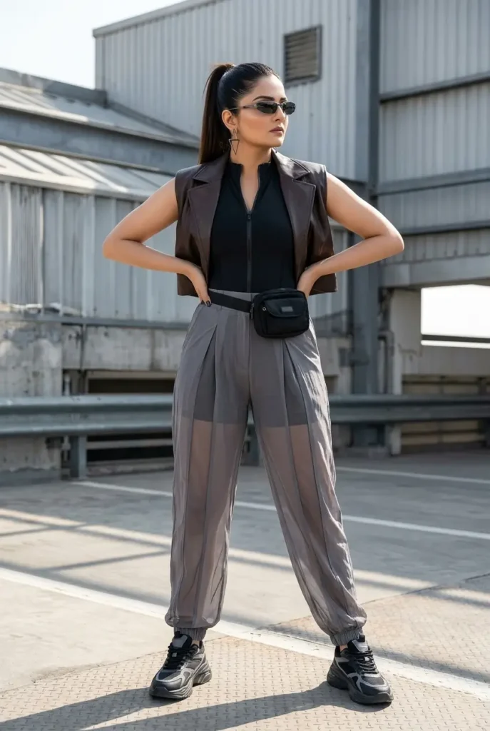 21+ Casual Summer Outfits for Women You’ll Want to Wear Every Day 17 Sheer Panel Sport Pants